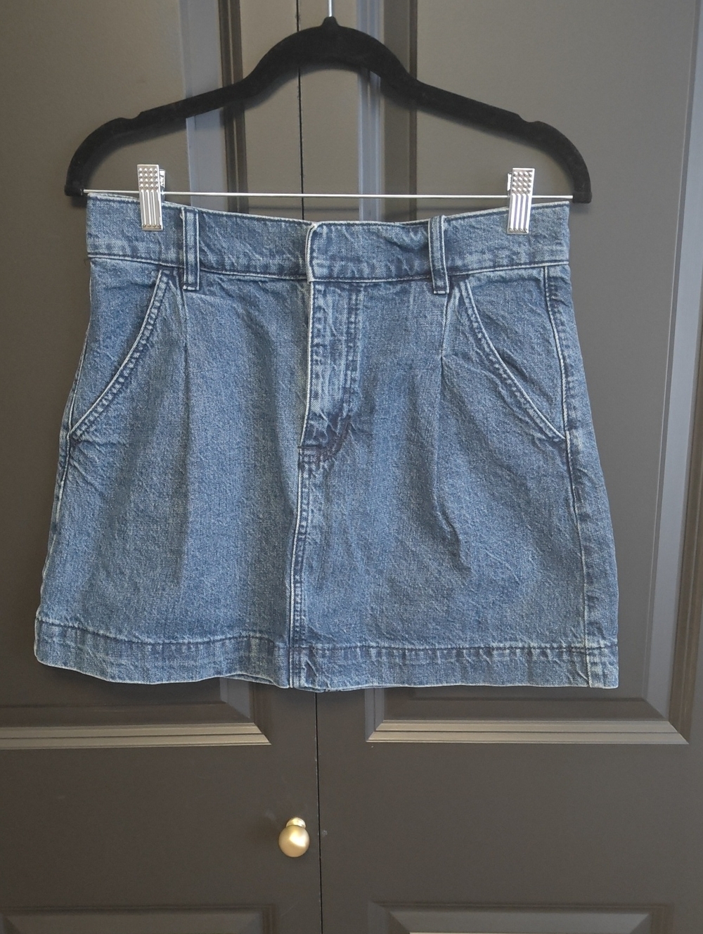 We The Free Denim A-Line Mini Skirt - Blue